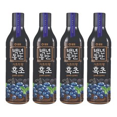 샘표 백년동안 현미발효 흑초 블랙블루베리, 900ml, 4개