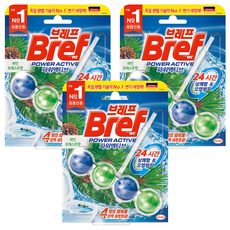 브레프 변기세정제 파워액티브, 50g, 3개