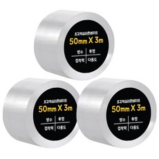 DADA 超強力矽膠膠帶 單面 50mm x 3m, 透明, 3個