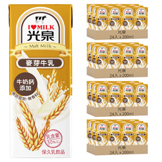 光泉 麥芽牛乳, 牛奶鈣添加，乳含量50%以上, 200ml, 96入