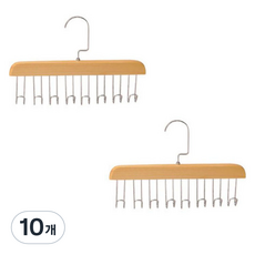 몰투유 논슬립 회전용 넥타이걸이, 원목, 10개