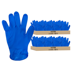 御廚靈 NBR 耐用手套 藍色 100個/盒 加厚版 食品加工 機械組裝 美容美髮, M, 2盒