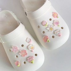 맙소샵 투명 캔디 플라워 신발 파츠 12종 + 파우치세트 JA015