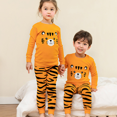 Maykids 兒童圓領老虎30支羅紋內衣上下套裝