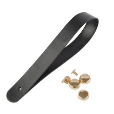 brandyarn 現代風包包背帶 + 金色圓柱裝飾, 黑色, 1個