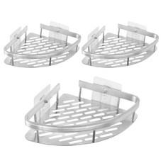 太空鋁轉角置物架 三角 尺寸約21*21*5cm 承重10公斤, 銀色, 3個