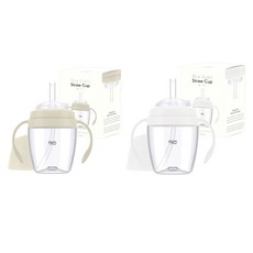 티지엠 쌀알 트라이탄 빨대컵 mini 2p, 160ml, 1세트, 트라이탄 빨대컵(라이스베이지) + 빨대컵 mini(퓨어화이트)