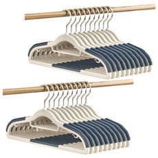 理享家 無痕防滑多功能衣架 雙位款, 孔雀藍, 2組