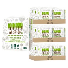 蒲公英 環保抽取衛生紙, 再生紙漿, 風力發電, 400度高溫殺菌, 不漂白, 易分散, 環保標章, FSC森林驗證, 碳足跡, 8包, 24袋