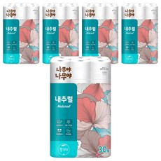 Namuya Namuya 天然3層高級捲筒衛生紙, 27m, 30捲, 5個