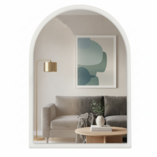 Locus 拱形桌上型壁掛式化妝臺鏡 大型, 白色