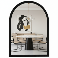 Locus 拱形桌上壁掛兩用化妝鏡 大型, 黑色