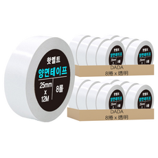 DADA 高黏度熱熔雙面膠帶, 25mm x 12m, 透明, 16捲