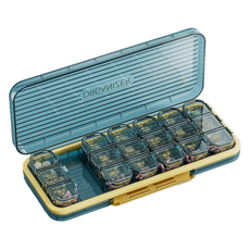 메이크마인 프리미엄 요일별 휴대용 약통 케이스 블루, 1개