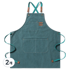 DAPER NAM 高級口袋帆布圍裙 150 x 68 cm, 2個, 翡翠綠