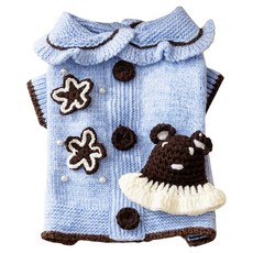 寵物寵穿搭系列秀氣典雅針織衫寵毛孩兩腳衣, 藍色, 1個