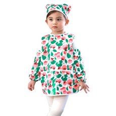 BEBE CHOUETTE 鬱金香網紗無袖美術罩衫 + 頭巾 + 袖套組, 混色