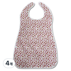 The Happy 成人用手工用餐圍兜, 02 小草莓 紅色, 4個