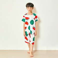unifriend 童款西瓜5分袖睡衣褲組