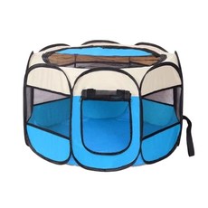 八角寵物圍籠 八角圍欄, 73 x 73 x 43cm, 天空藍色, 1個