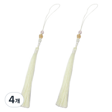 아이엔피 비즈꽃 고급 노리개 29cm, 크림화이트, 4개