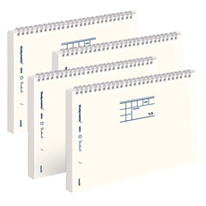 MUNID It spring 3分割網格橫式筆記本, 1套, 象牙白