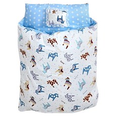 日式貓窩睡袋, 藍色 + 白色, 1個