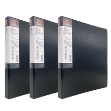 Orange Office 40 張齊平口袋透明 D 形環活頁夾, 黑色的, 3個