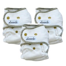Sloomb HLC成長型舒適軟毛巾面有機竹棉夜用布尿布, 70%竹纖維/28%有機棉, NETTLE, 3件