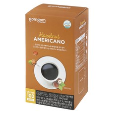 gomgom 美式即溶咖啡 榛果口味, 1g, 100入, 1盒