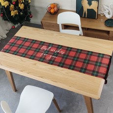 美術部長聖誕餐桌桌旗 01, 寬 320 毫米 x 長 2200 毫米, 紅色檢查