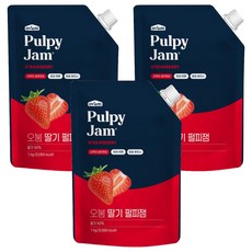오붐 딸기 펄피잼, 3개, 1kg