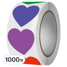 ICores 8色裝飾手帳愛心貼紙, 1000個, 混色