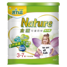 豐力富 Nature 全護兒童奶粉 4號，添加2倍乳鐵蛋白，Bbi得益氏菌，維生素A、C、E，海藻萃取植物性DHA, 1.5kg, 1罐