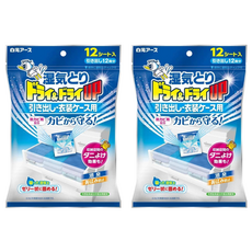 Hakugen Earth 白元 抽屜用除濕片 深藍無香 12個, 312g, 2袋
