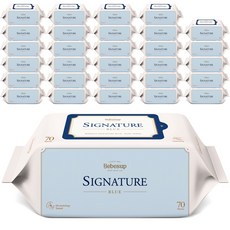 베베숲 시그니처 블루 엠보싱 물티슈 리필형, 75g, 70매, 30개