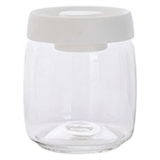 真空保鮮按壓式玻璃密封罐 中款 白色 900ml, 1個