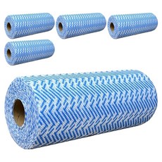 재사용 롤형 행주 키친타올 파랑 21 x 30 cm 50p, 5개, 1롤