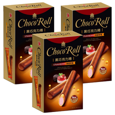 義美 黑巧克力捲 香甜草莓, 137g, 3盒