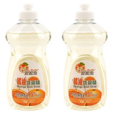 Anny Rabbit 安妮兔 橘油洗碗精 500ml 天然橘油配方 高效洗淨 生物分解度達95% 溫和不咬手 廚房清潔好幫手, 2瓶
