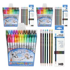 Dong-A Peekaboo 香味彩色筆 24色 + Tukobi 三角橡皮擦鉛筆 SG-208 6款 x 2p, 混合顏色, 3套