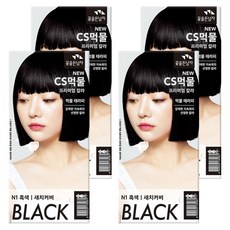 꽃을든남자 뉴 씨에스 먹물 프리미엄 헤어 칼라크림 염모제, N1흑색, 4개