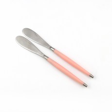 Bogen Le Bien 緞面餐具奶油刀, 2個, 柔和粉色