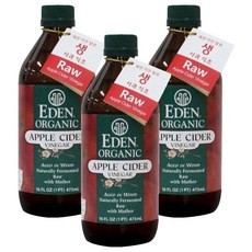 EDEN ORGANIC 蘋果醋, 473ml, 3個