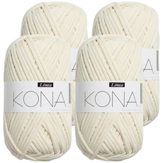 Linea Kona 管狀編織線 65g, 白象牙色, 4個