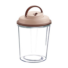 comboEZ 康博益 智能電動自動抽真空寵物食物保鮮罐 手柄款, 食品級AS材質, 2L/3.5L/5L, 淺咖啡色, 1個