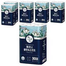 Hanyeji Perni Clean Soft 3層天然紙漿衛生紙, 30m, 6個, 30捲