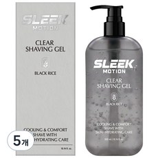 도루코 슬릭 모션 클리어 쉐이빙 젤 블랙 라이스, 5개, 300ml