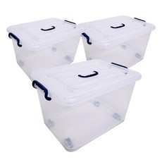 礦業現代塑料生活箱 35L, 3個, 透明