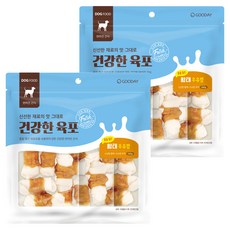 굿데이 강아지 건강한 육포말이 우유껌 간식, 황태, 240g, 2개